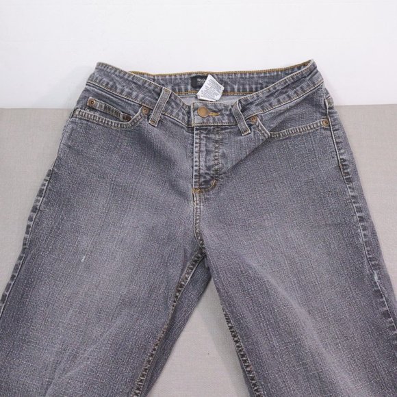 Mossimo Distressed Black Jeans Size 6 Stretch Women Bikercore Edgy Punk Boot Cut - Picture 6 of 16